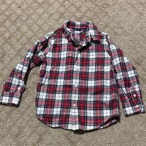 Janie and Jack Plaid Kids Shirt - Red and White